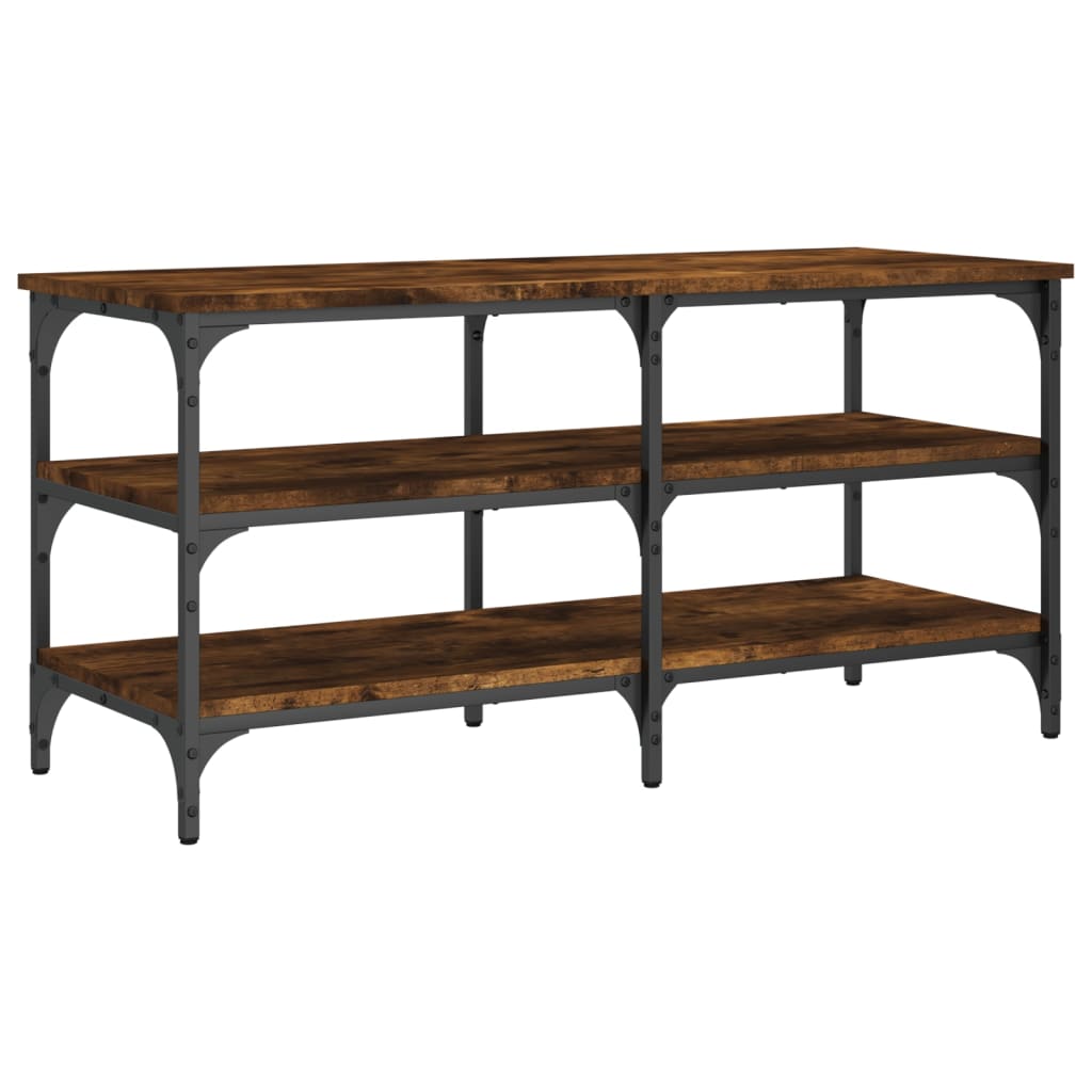 Smoked Oak Shoe Bench – 100x38.5x49cm – Engineered Wood