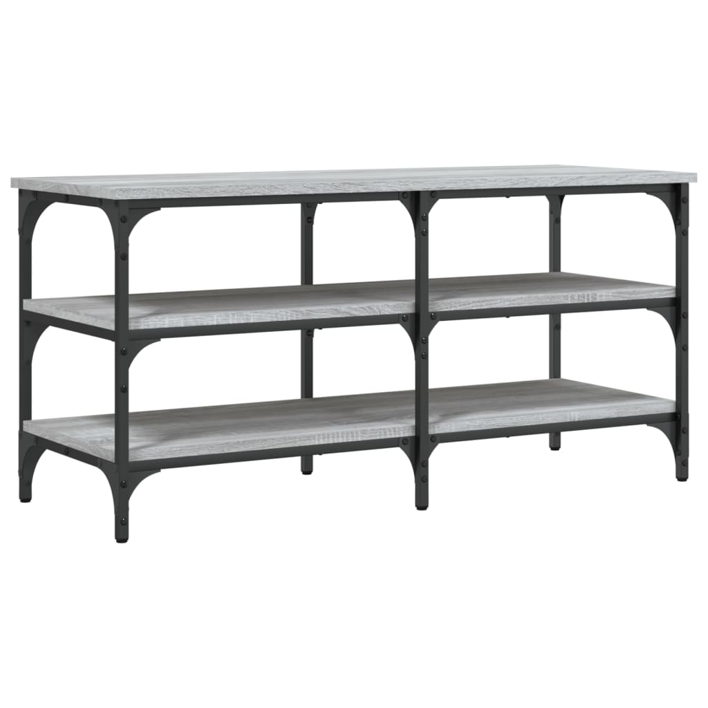 Grey Sonoma Shoe Bench, 100x38.5x49cm, Engineered Wood Storage Solution