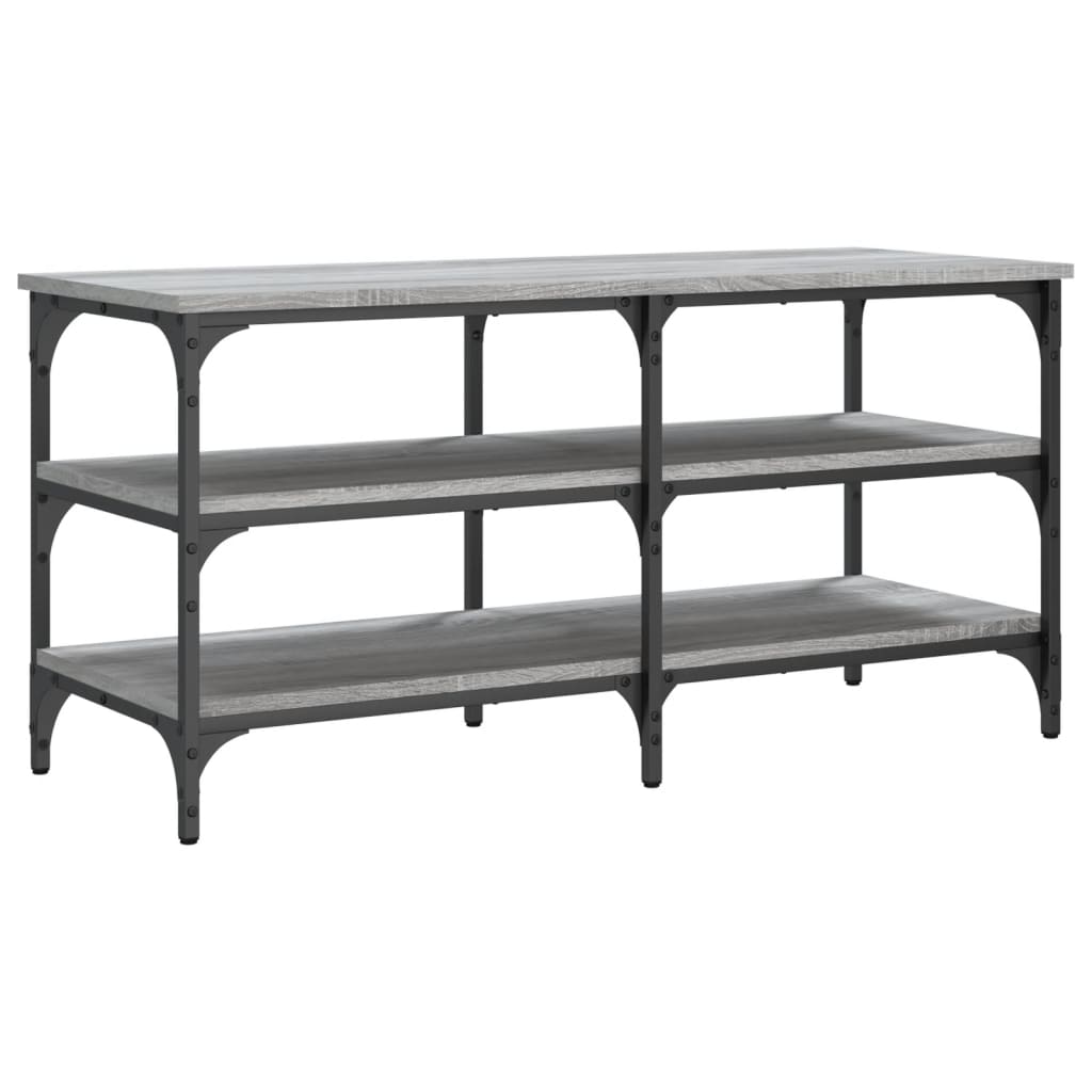 Grey Sonoma Shoe Bench, 100x38.5x49cm, Engineered Wood Storage Solution