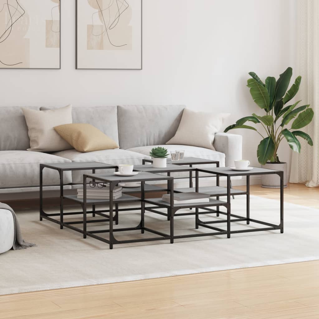 Coffee Table Grey Sonoma 121x121x40 cm Engineered Wood