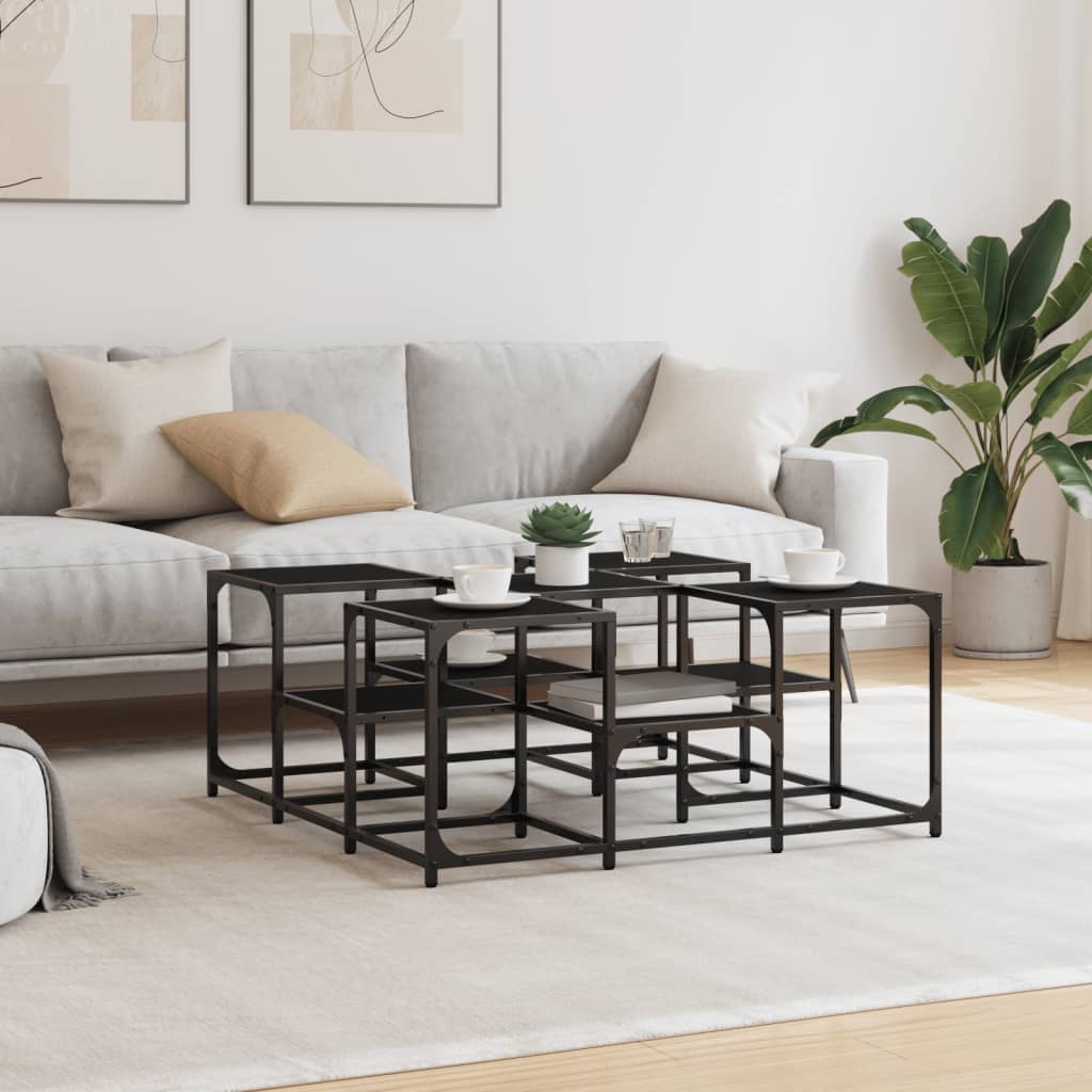 Coffee Table Black 91x91x40 cm Engineered Wood