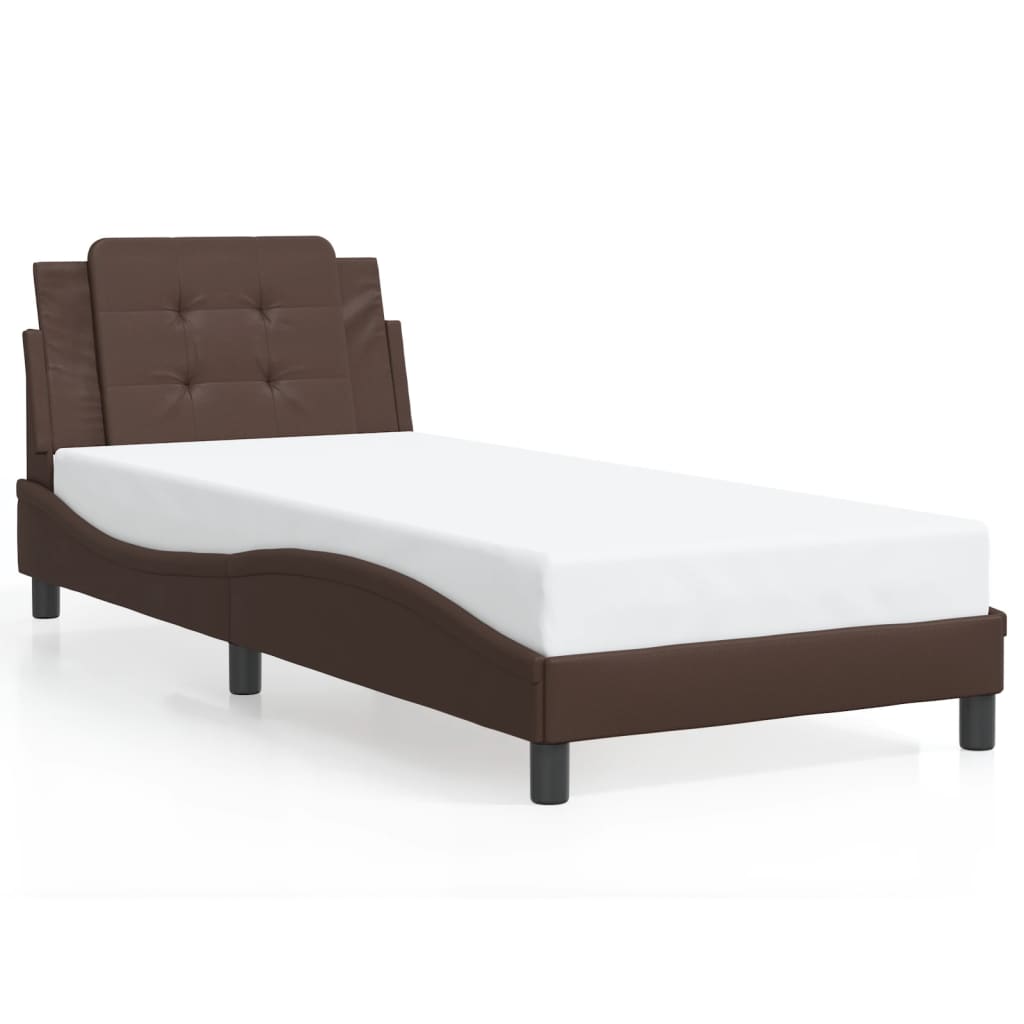 Bed Frame without Mattress "Zadar" Brown 90x200 cm Faux Leather