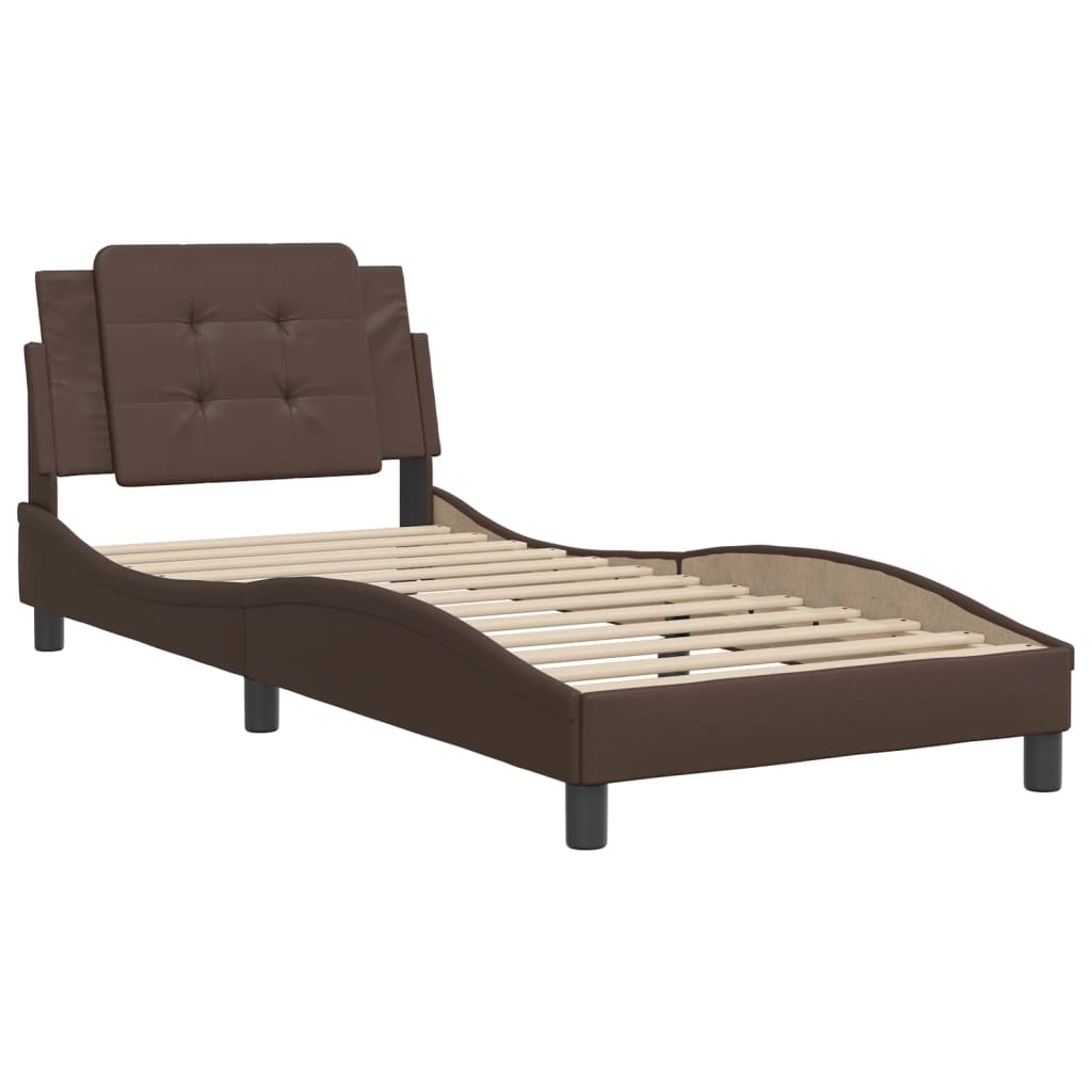 Bed Frame without Mattress "Zadar" Brown 90x200 cm Faux Leather