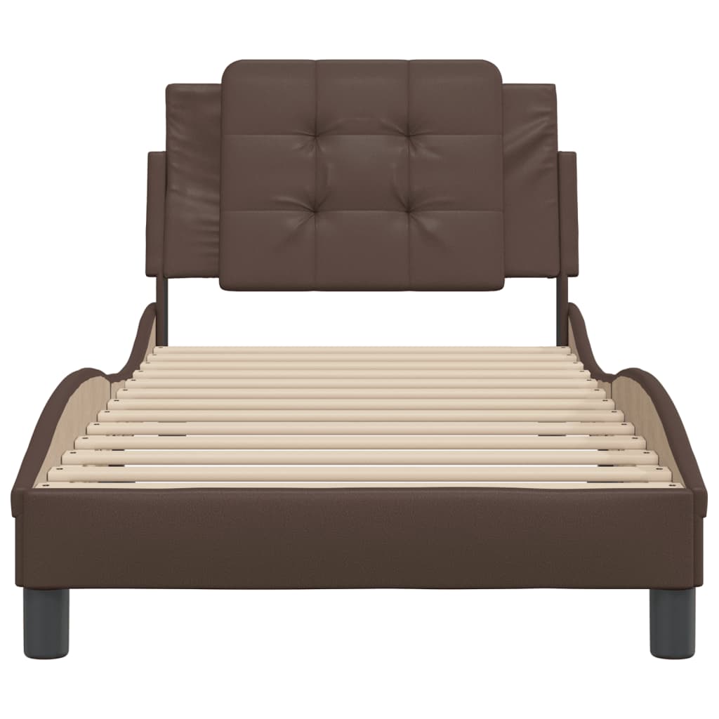 Bed Frame without Mattress "Zadar" Brown 90x200 cm Faux Leather