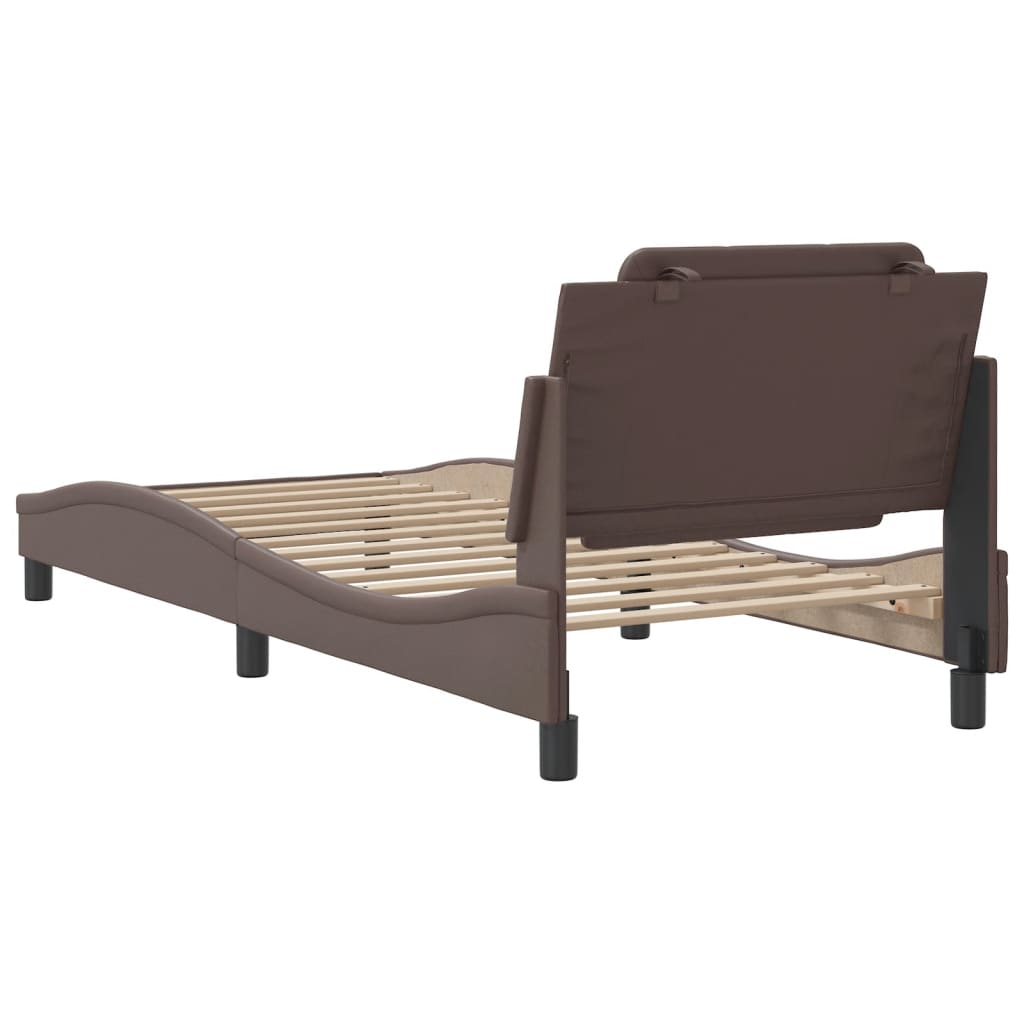 Bed Frame without Mattress "Zadar" Brown 90x200 cm Faux Leather