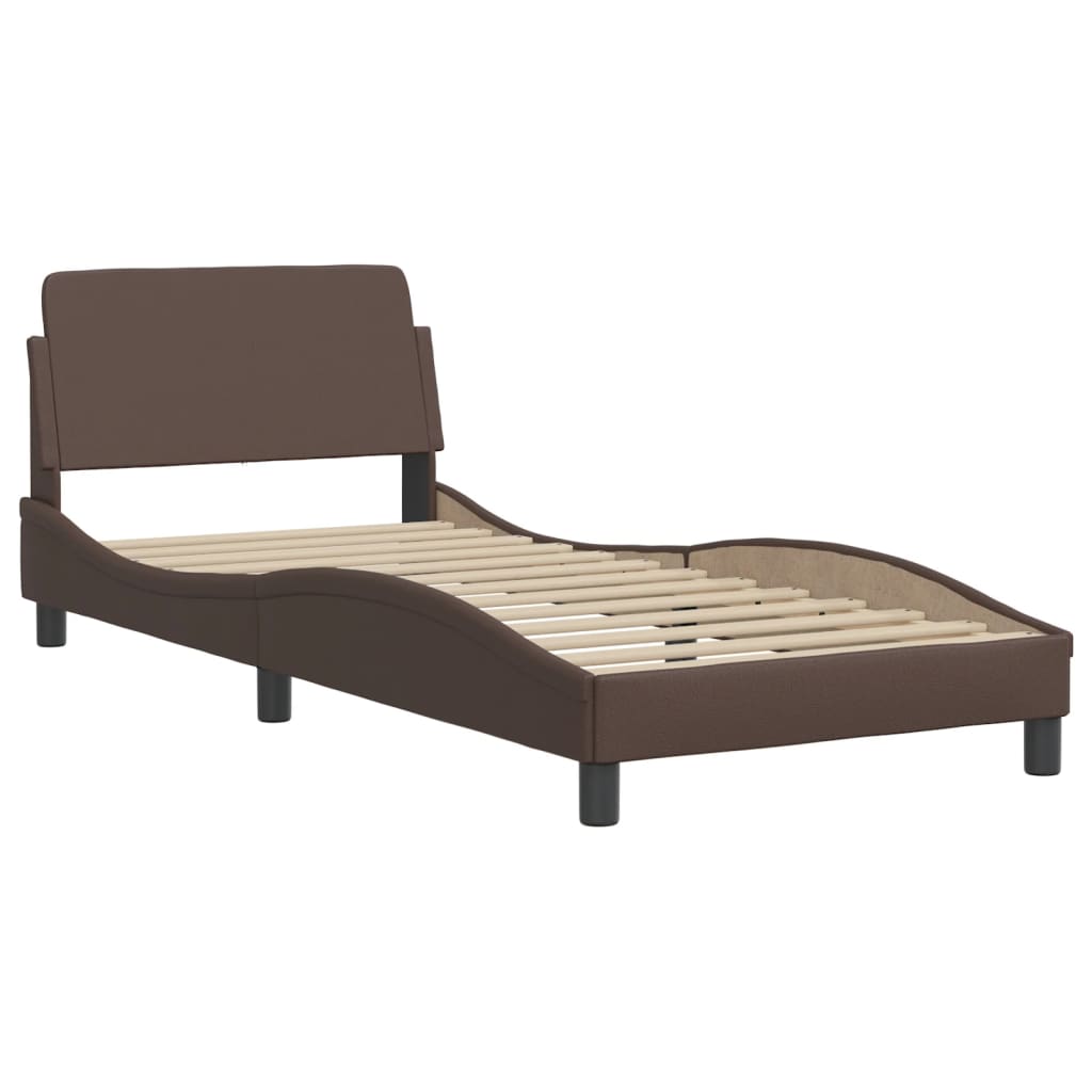 Bed Frame without Mattress "Zadar" Brown 90x200 cm Faux Leather