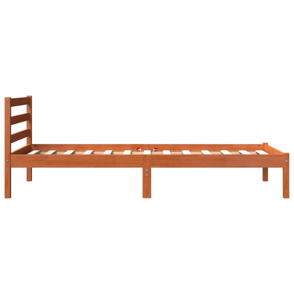 Wax Brown Solid Pine Bed Frame 90x190 cm Single - No Mattress Included