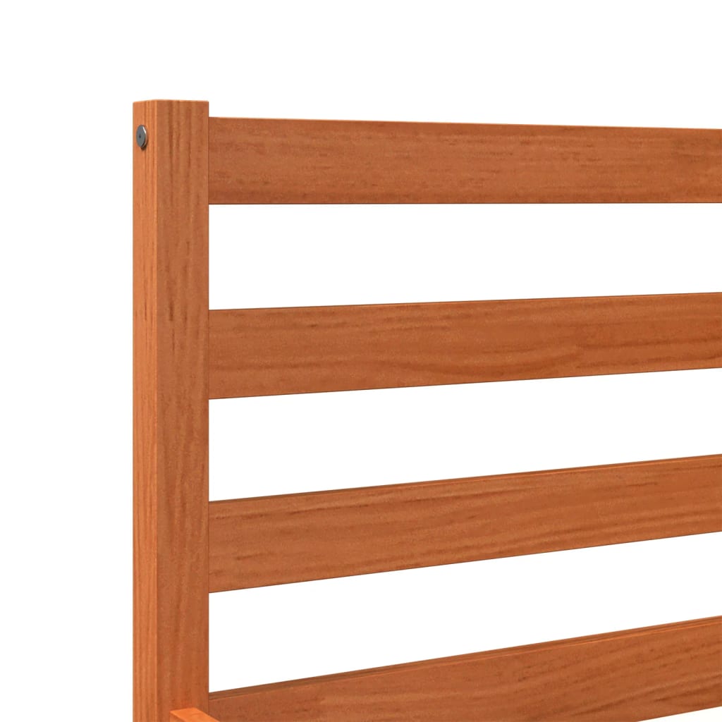 Solid Pine Wood Bed Frame, Wax Brown, 140x190 cm, No Mattress