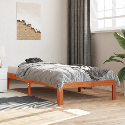 Wax Brown Solid Pine Bed Frame 90x190 cm - Single Size