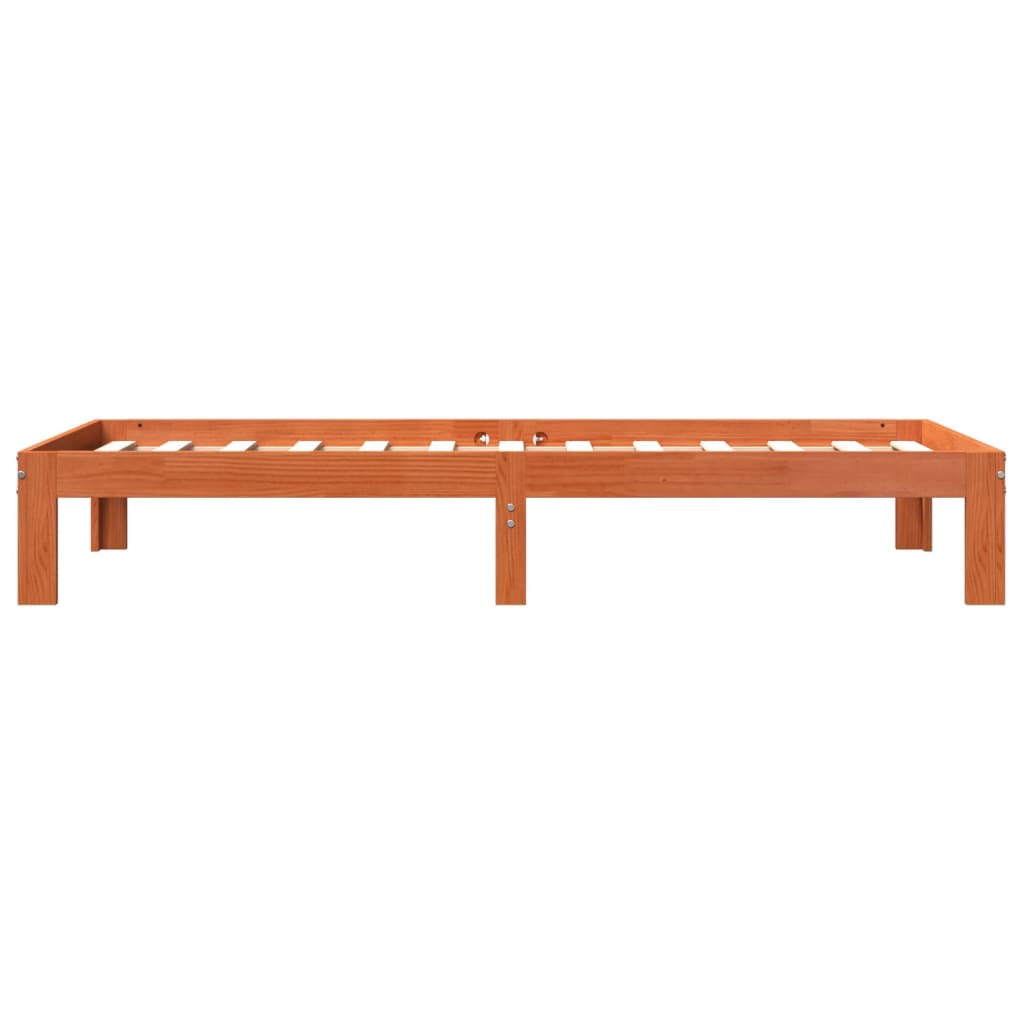 Solid Pine Bed Frame Wax Brown 100x200 cm - No Mattress Included