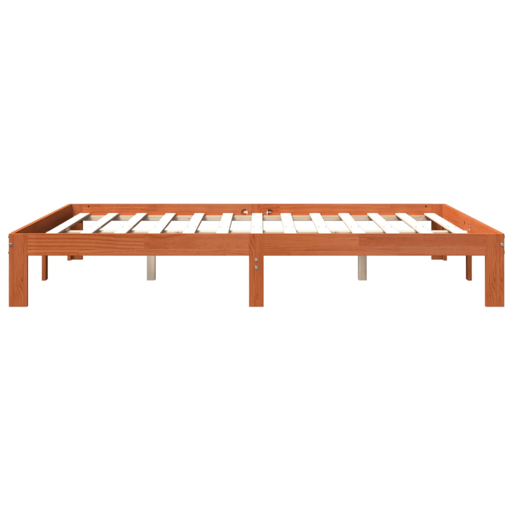 Solid Pine Wood Bed Frame, Wax Brown, 180x200 cm, Super King Size