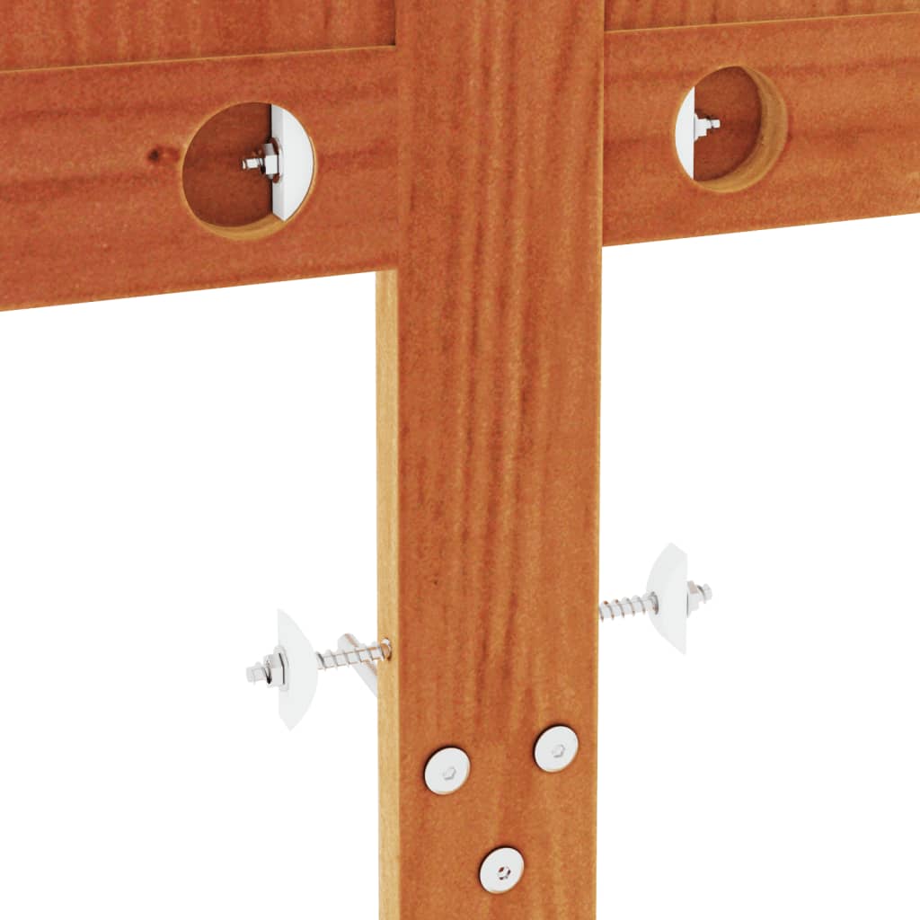 Solid Pine Wood Headboard, 135 cm, Wax Brown Finish