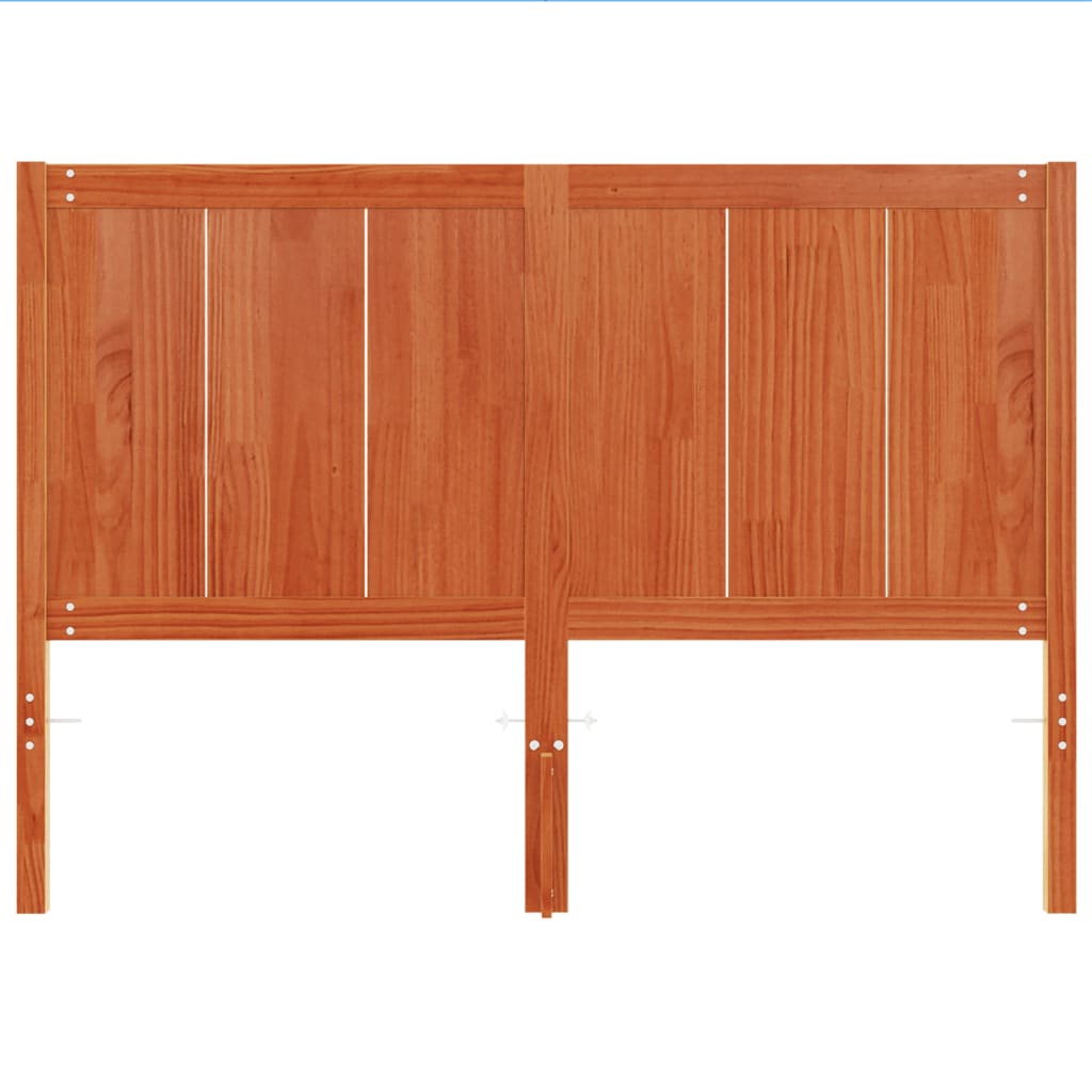 Solid Wood Pine Headboard, Wax Brown, 150 cm