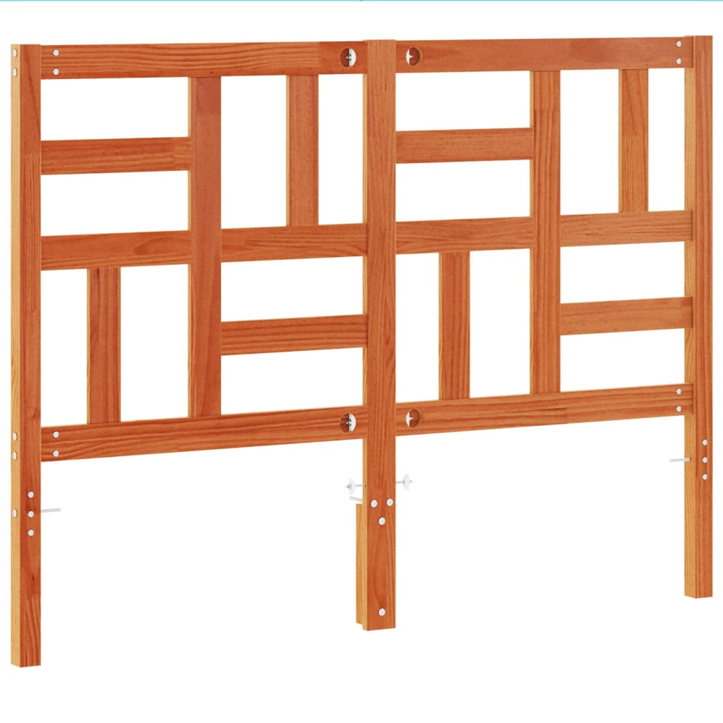 Headboard Wax Brown 135 cm Solid Wood Pine