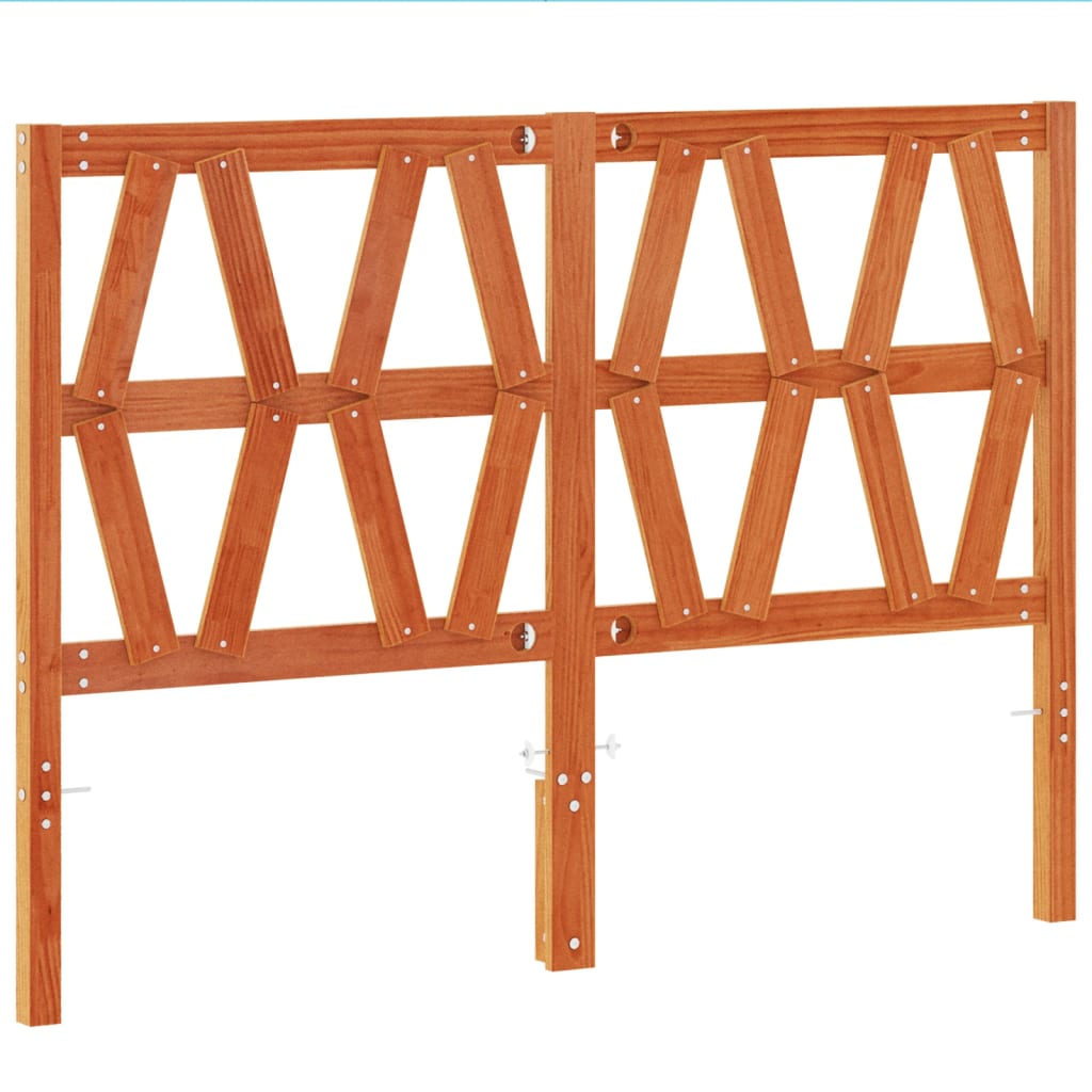 Solid Pine Wood Headboard - Wax Brown, 160 cm