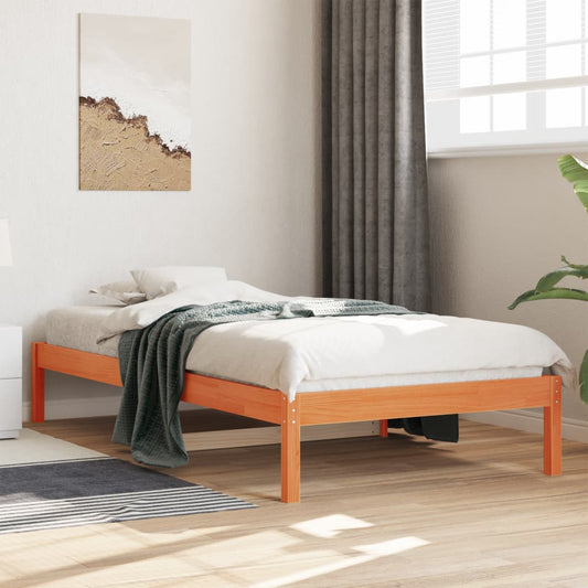 Wax Brown Solid Pine Wood Day Bed Frame 90x200 cm - No Mattress