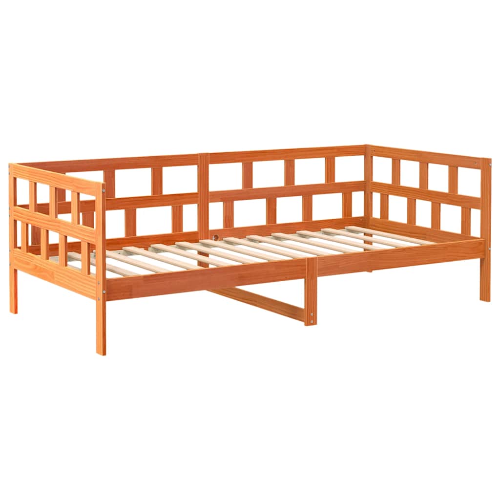 Wax Brown Solid Pine Day Bed Frame 90x200 cm - No Mattress