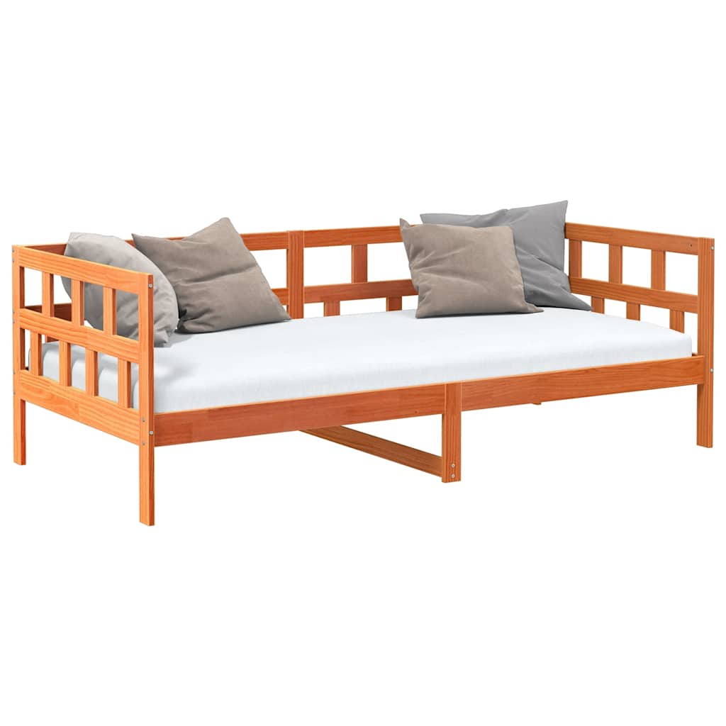 Wax Brown Solid Pine Day Bed Frame 90x200 cm - No Mattress