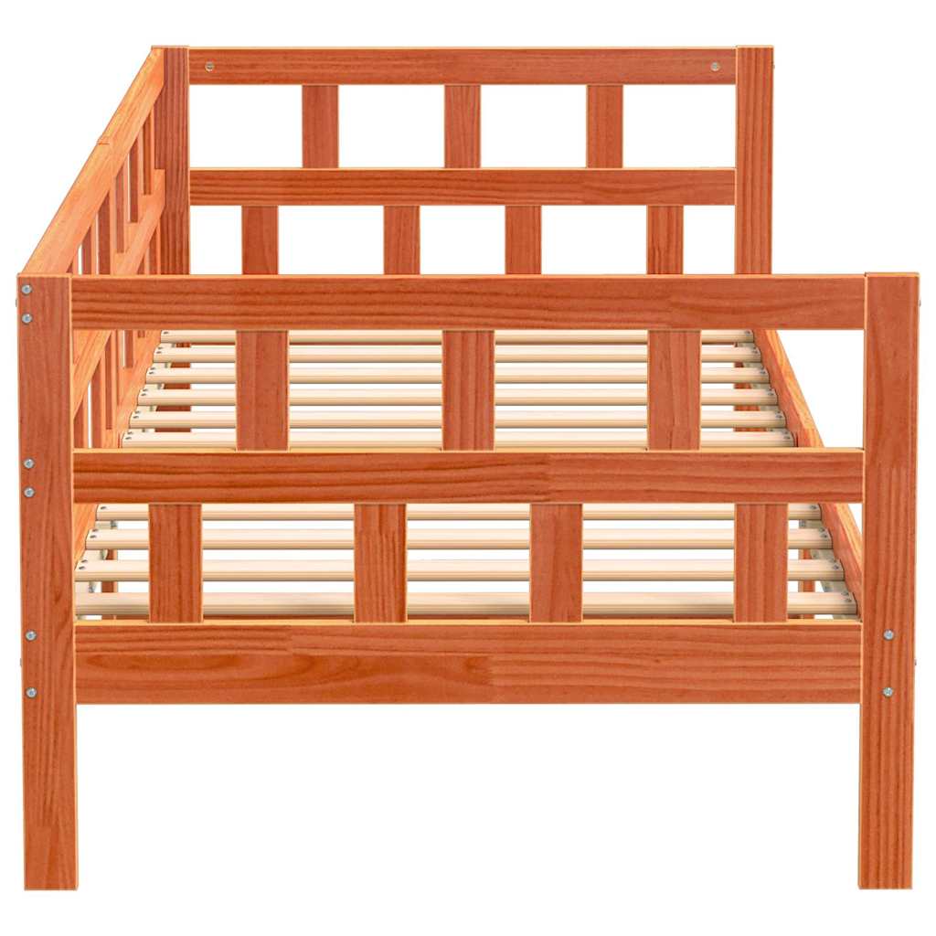 Wax Brown Solid Pine Day Bed Frame 90x200 cm - No Mattress