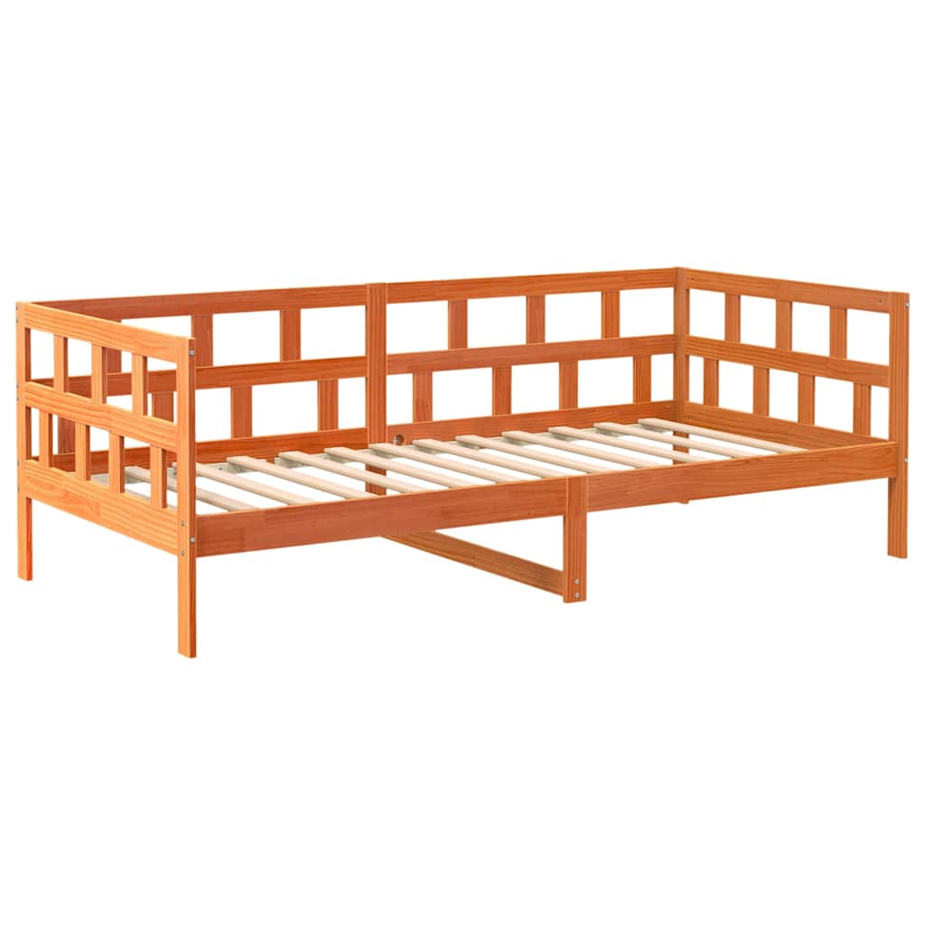 Solid Pine Day Bed Wax Brown 80x200cm - No Mattress Included