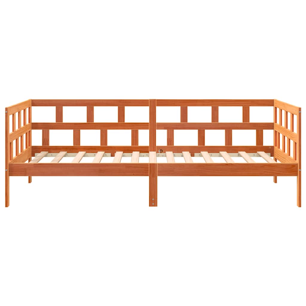 Solid Pine Day Bed Wax Brown 80x200cm - No Mattress Included