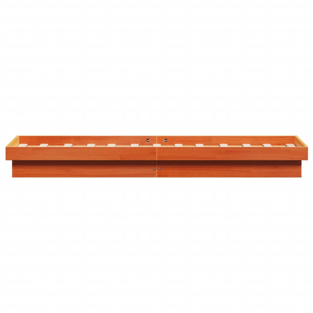 Solid Wood LED Bed Frame, Wax Brown, 100x200 cm (Frame Only)
