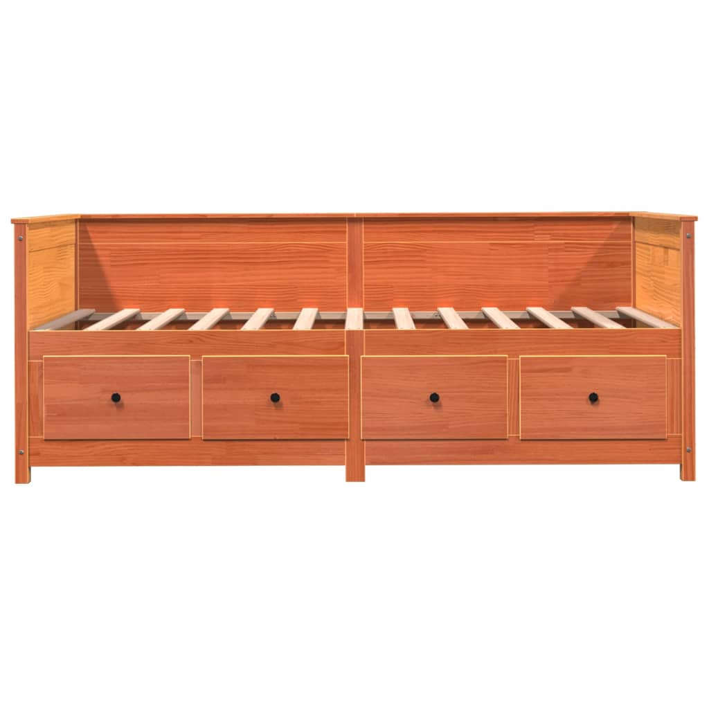 Day Bed without Mattress Wax Brown 100x200 cm Solid Wood Pine