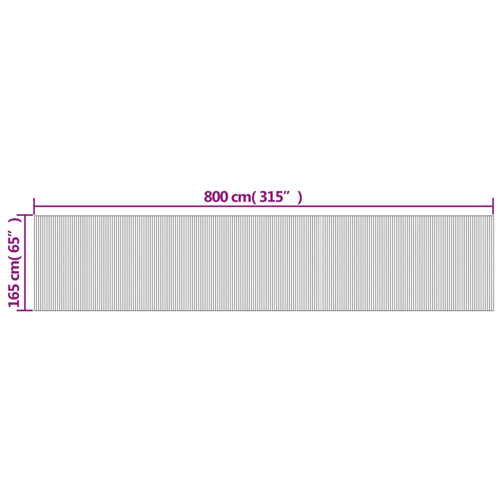 Elegant Grey Bamboo Room Divider 165x800 cm