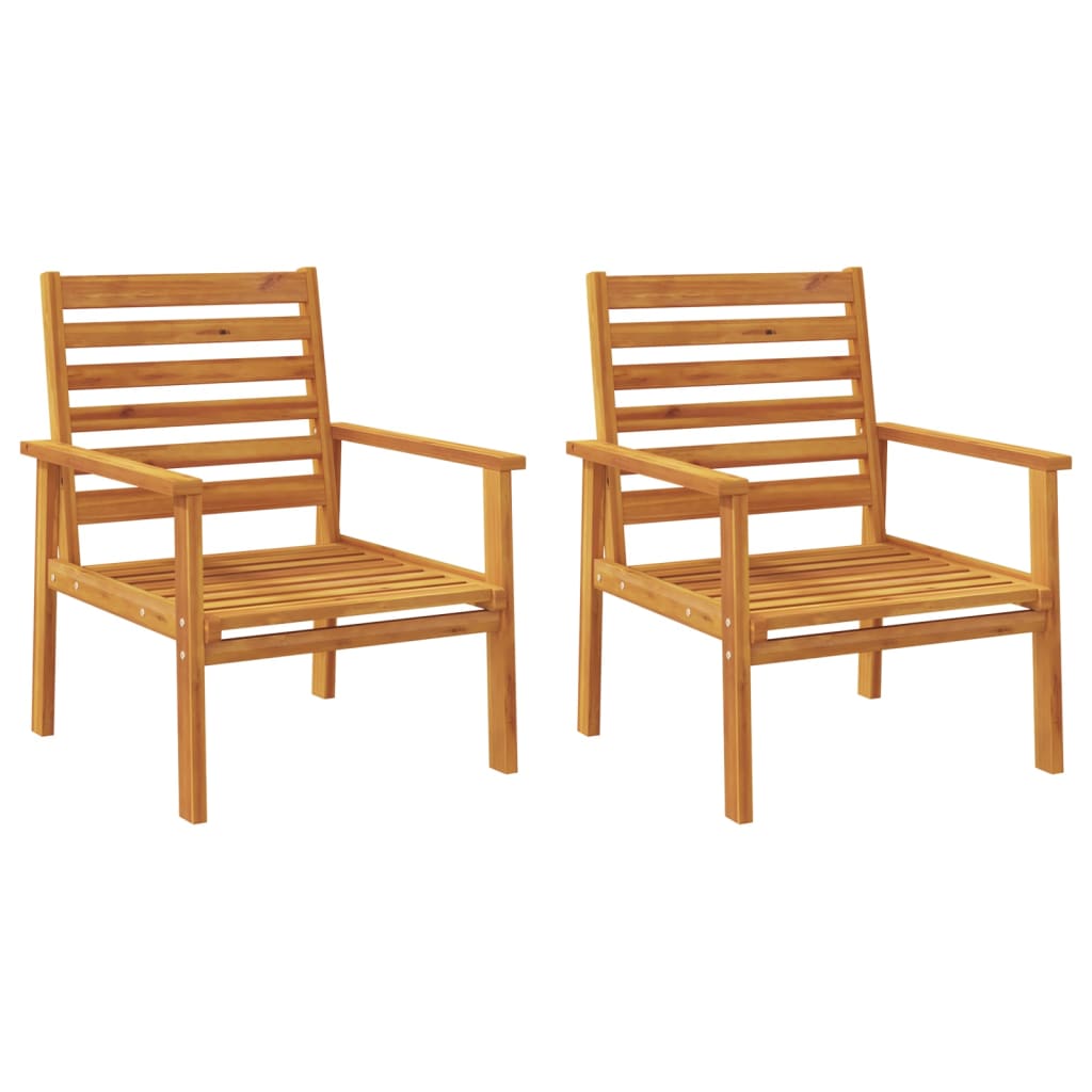 Solid Acacia Garden Sofa Chair Set, 2pcs, 66.5x65x81 cm