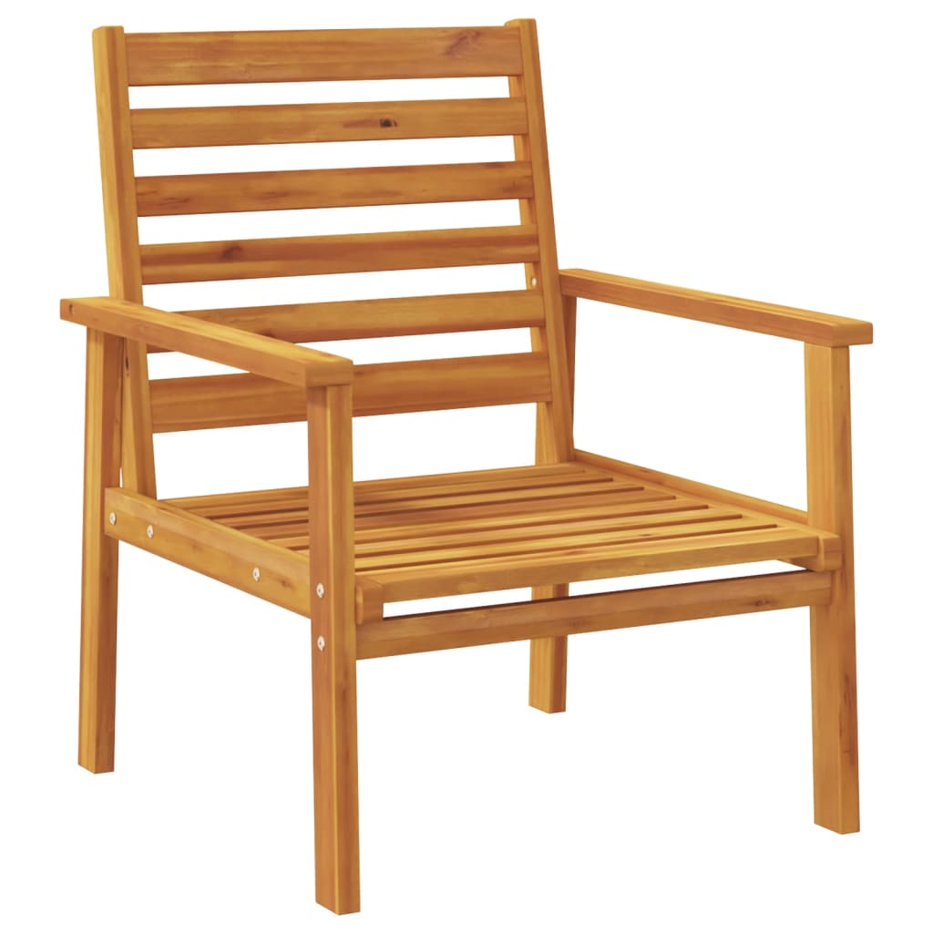 2-Piece Solid Acacia Wood Garden Sofa Chair Set with Cushions