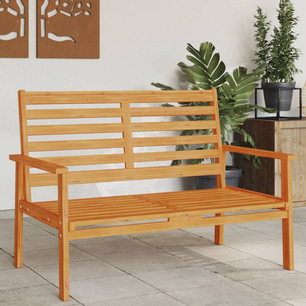 Solid Acacia Garden Sofa Bench - 120 cm Natural Wood Finish