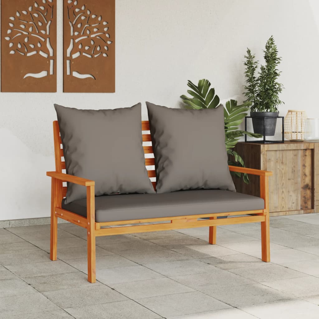Solid Acacia Garden Sofa Bench 120cm with Cushion - Stylish & Durable