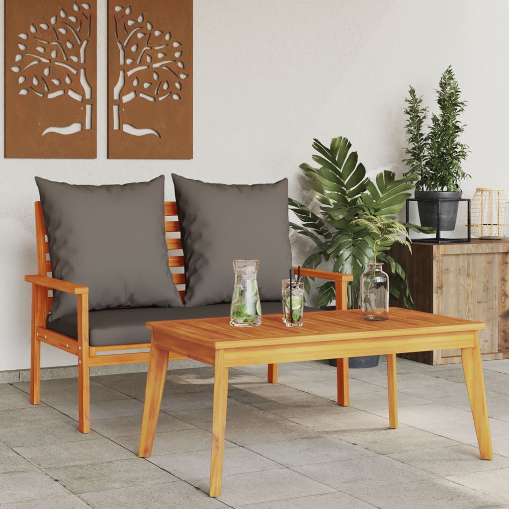 Solid Wood Acacia Garden Set with Cushions - Elegant & Durable