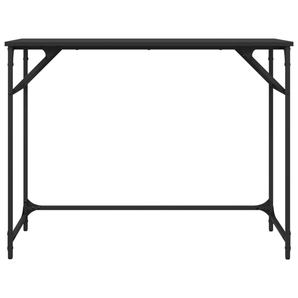 Black Engineered Wood & Steel Desk - 100x45x76 cm