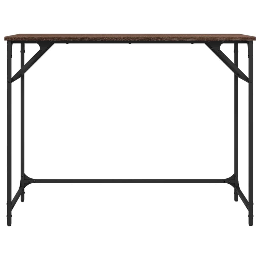 Brown Oak Desk - 100x45x76 cm - Engineered Wood & Steel