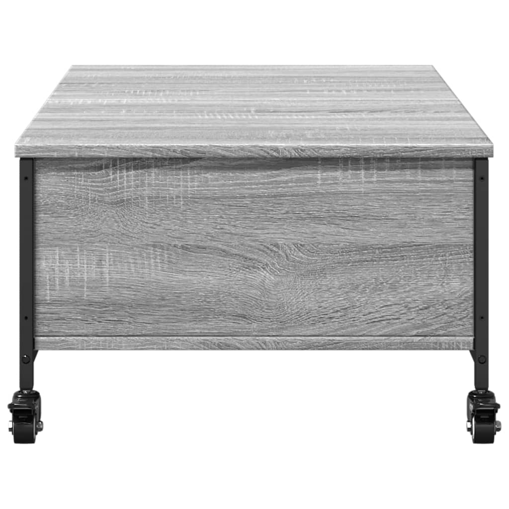 Coffee Table with Wheels Grey Sonoma 91x55x34 cm Engineered Wood