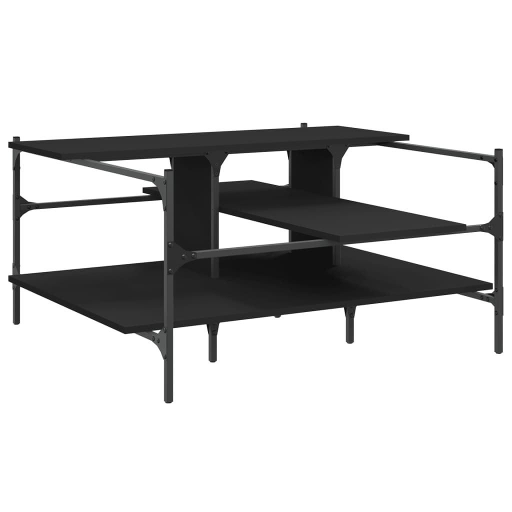 Coffee Table Black 100x100x48.5 cm Engineered Wood