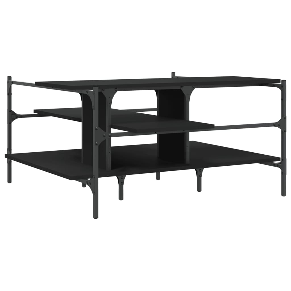 Coffee Table Black 100x100x48.5 cm Engineered Wood