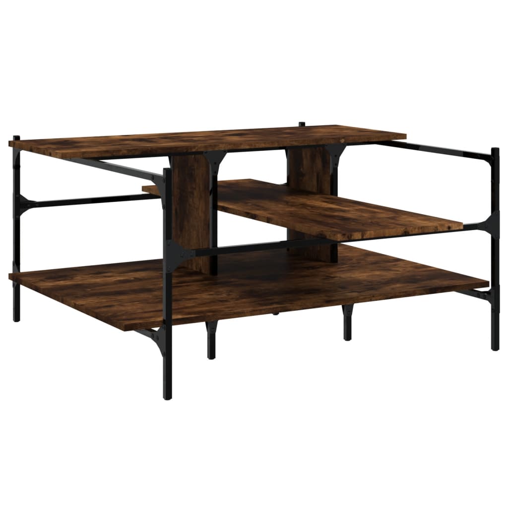 Coffee Table Smoked Oak 100x100x48.5 cm Engineered Wood