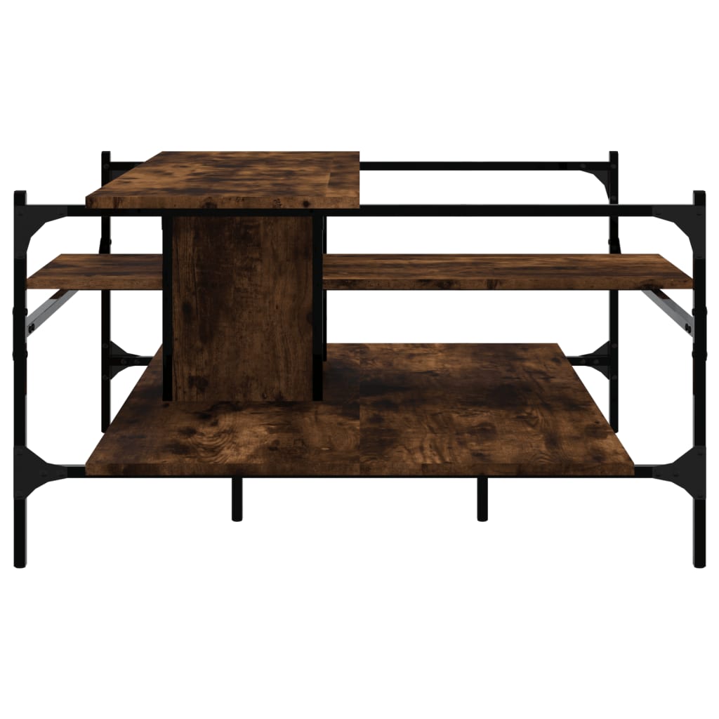 Coffee Table Smoked Oak 100x100x48.5 cm Engineered Wood