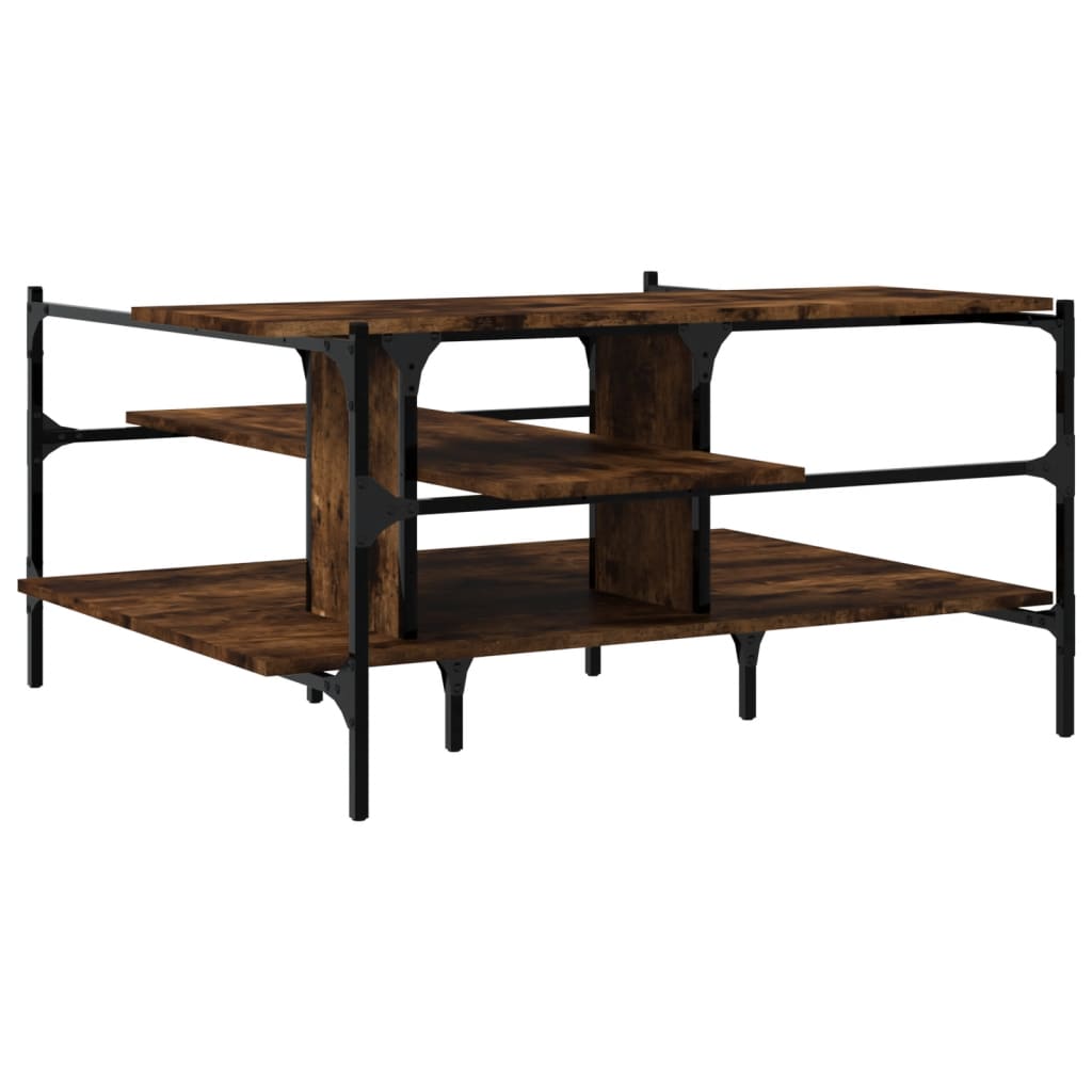 Coffee Table Smoked Oak 100x100x48.5 cm Engineered Wood