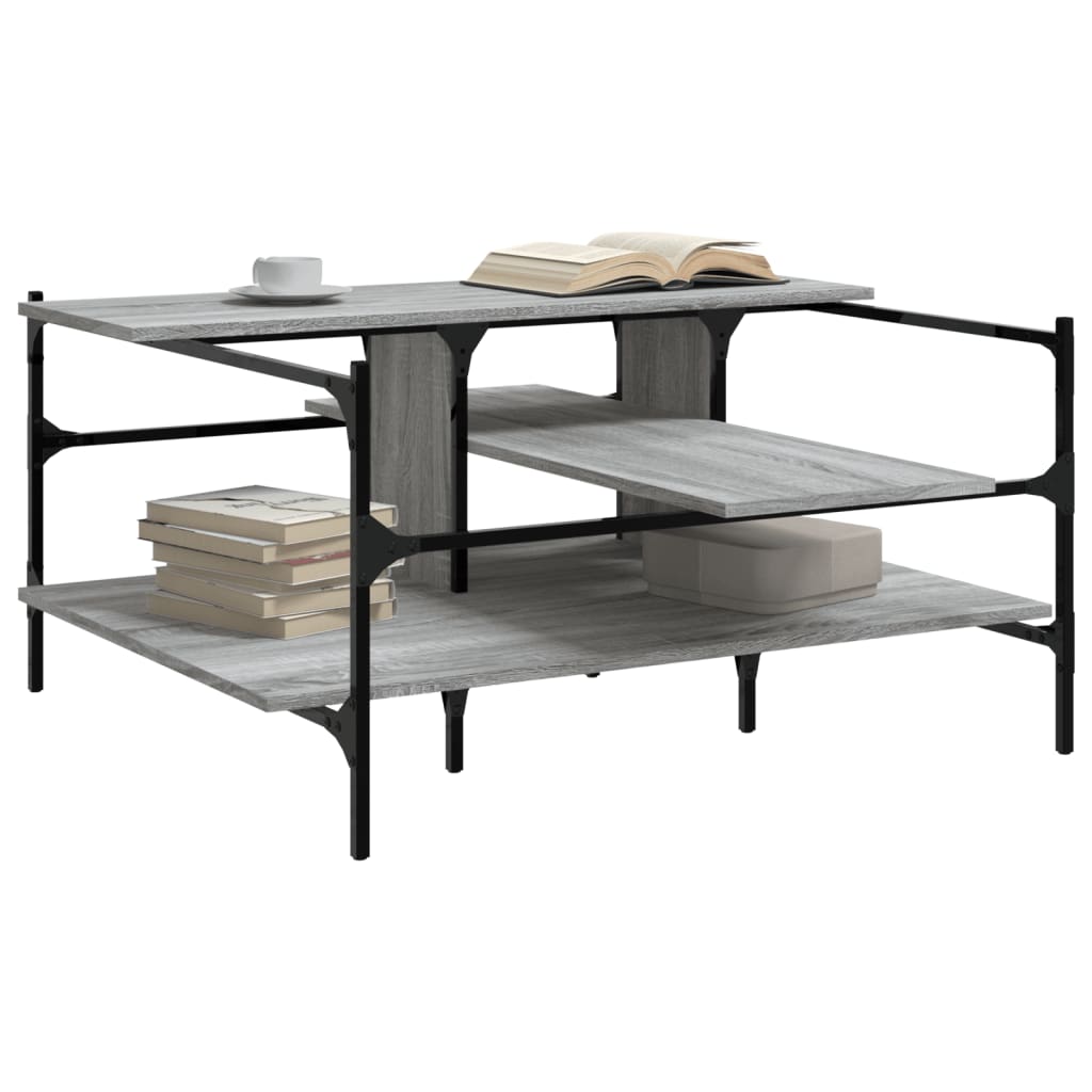 Coffee Table Grey Sonoma 100x100x48.5 cm Engineered Wood