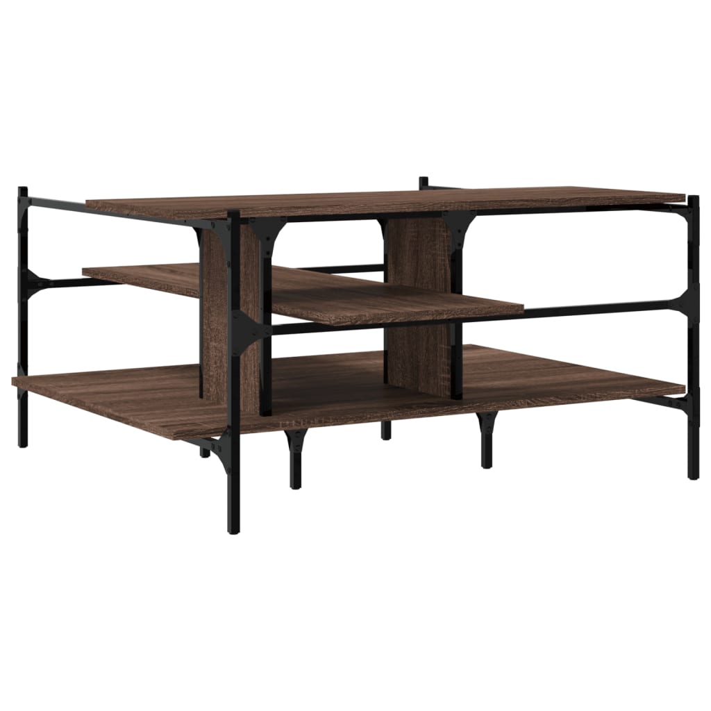 Coffee Table Brown Oak 100x100x48.5 cm Engineered Wood