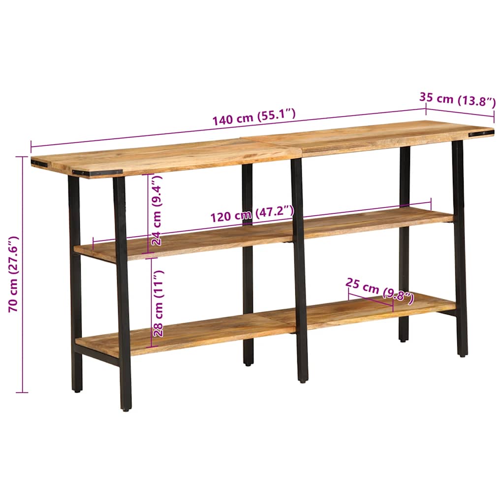Console Table 140x35x70 cm Solid Wood Mango