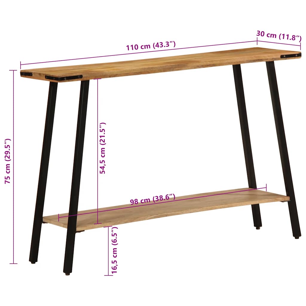Console Table 110x30x75 cm Solid Wood Mango
