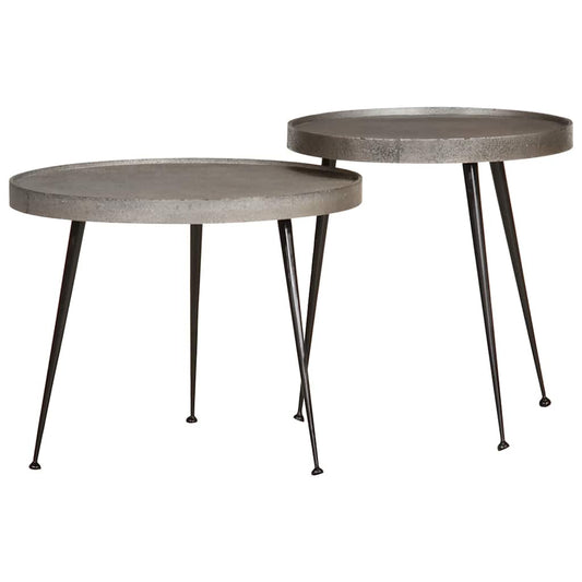 Coffee Table 2 pcs Silver Engineered Wood