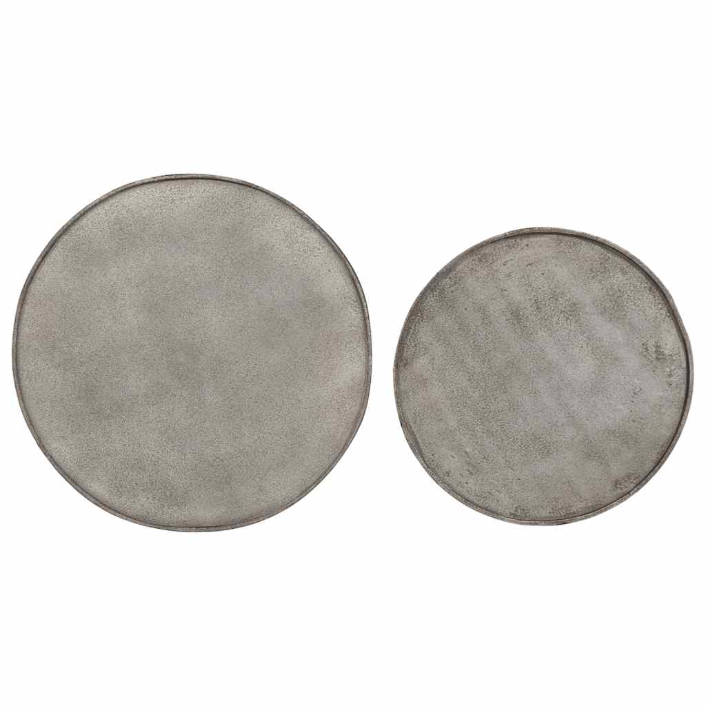 Coffee Table 2 pcs Silver Engineered Wood