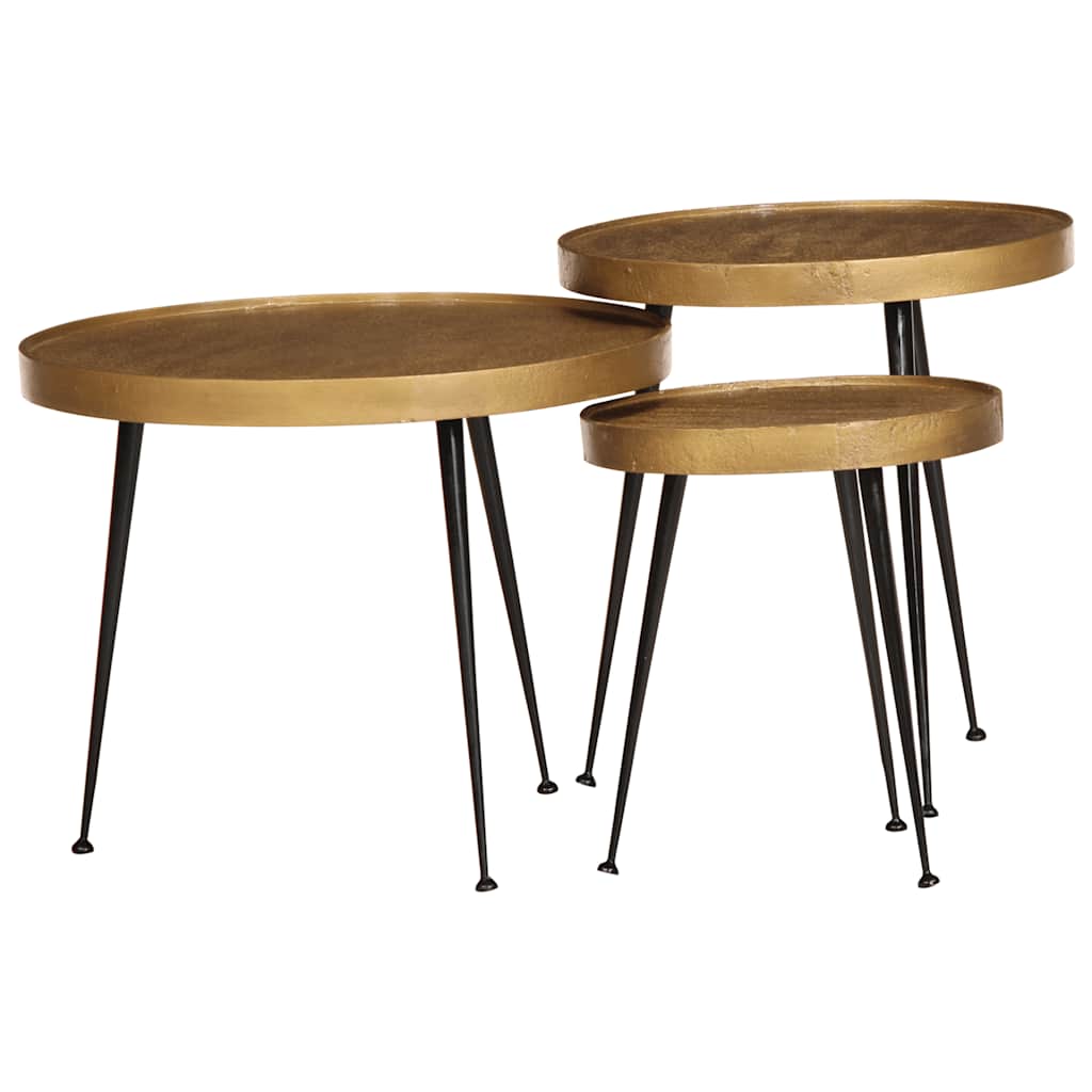 Coffee Table 3 pcs Golden Engineered Wood