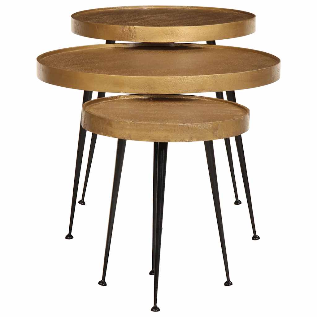 Coffee Table 3 pcs Golden Engineered Wood