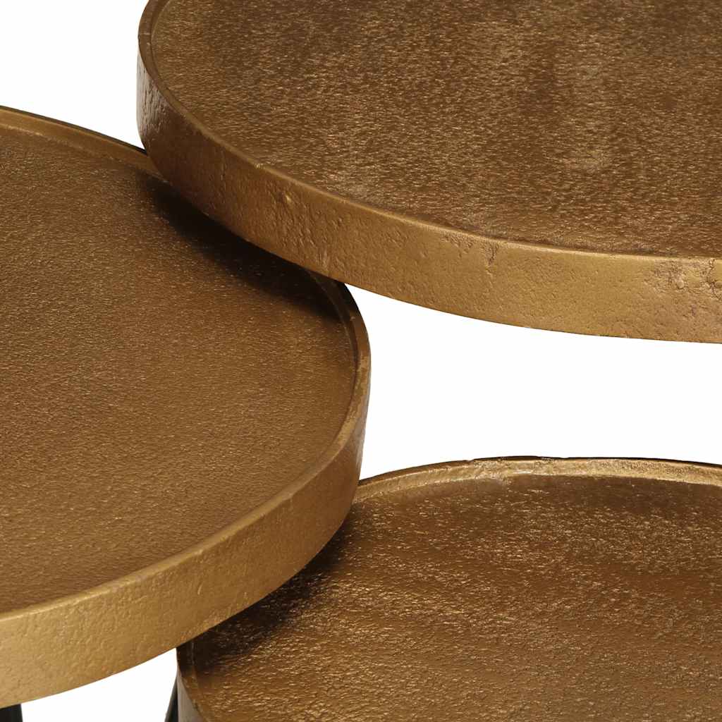 Coffee Table 3 pcs Golden Engineered Wood